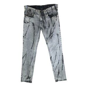 Kill City Mens Junkie Gray Black Acid Wash Skinny Jeans 29